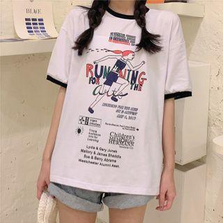 Two-tone Printed T-shirt