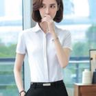 Short-sleeve Hidden Placket Shirt / Dress Pants / Skirt