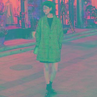 Button-up Tweed Coat