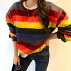 Multicolor Stripe Loose-fit Pullover