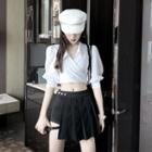 Short-sleeve Crop Top / Pleated Skort