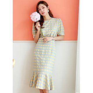 Set: Gingham Top + Long Mermaid Skirt