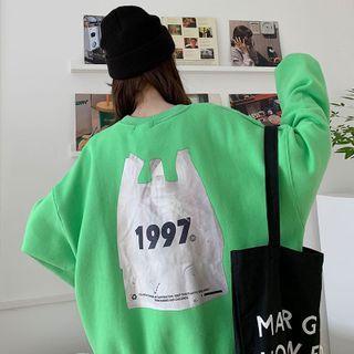 Plastic Bag Print Pullover