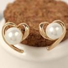 Heart Faux Pearl Earrings