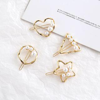 Faux Pearl Accent / Cutout Hair Clip (various Designs)