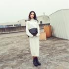 Turtleneck Ribbed Sweater Dress