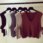 Side-tie V-neck Knit Vest