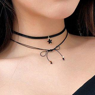 Star & Bow Layered Choker