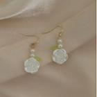 Flower Acrylic Faux Pearl Dangle Earring