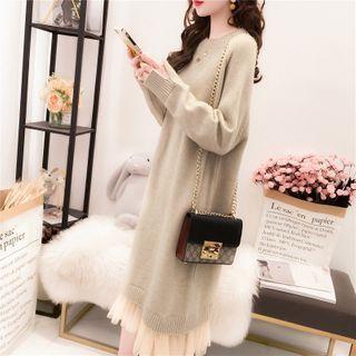 Chiffon Panel Knit Cardigan