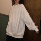Long-sleeve Oversize Plain Pullover