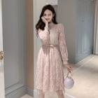 Plain Semi High-neck Dress
