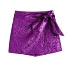Asymmetrical Bow Accent Mini Skort
