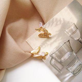 Rhinestone Alloy Butterfly Earring