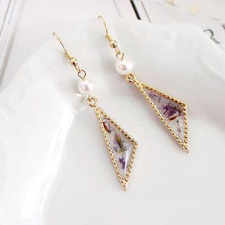 Faux Pearl Triangle Dangle Earring 209 - As Shown In Figure - One Size