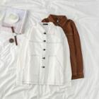 Front Pocket Stitched Button Jacket