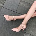 Patent Cross Ankle Strap High Heel Sandals