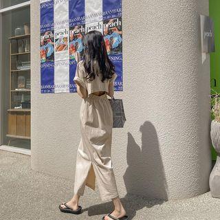 Slit-back Long Polo Shirtdress
