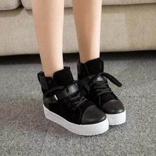 High-top Buckled Sneakers