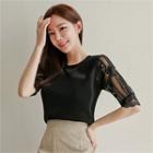 Sheer Lace Sleeve Top