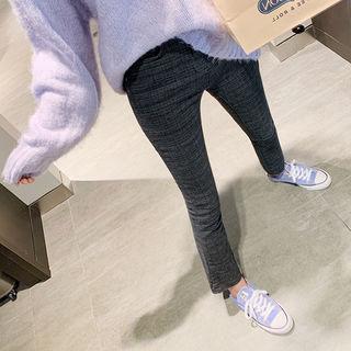 Glen Plaid Boot-cut Pants