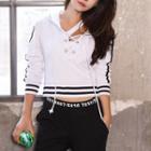 Sport Lace-up Cropped Hoodie
