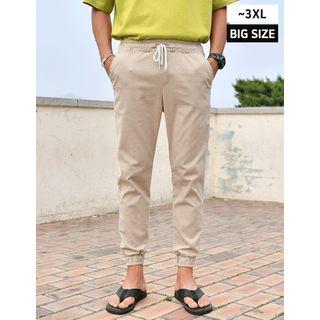 Drawstring-waist Linen Jogger Pants