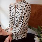 Round-neck Heart Patterned Blouse
