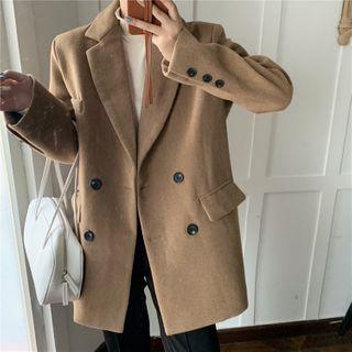 Plain V-neck Loose-fit Blazer