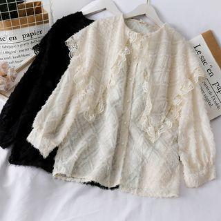 Sailor-collar Loose-fit Fringed Shirt