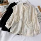 Sailor-collar Loose-fit Fringed Shirt