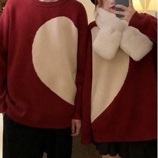 Couple-matching Heart Jacquard Sweater