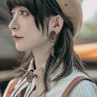 Wing Gear Drop Earring / Clip-on Earring