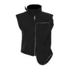 Sleeveless High-neck Asymmetric Pocket Zip Vest