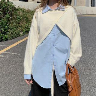 Slit Sweater / Plain Shirt