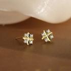 Star Rhinestone Sterling Silver Earring 1 Pair - Gold - One Size