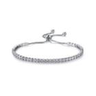 Simple Fashion Geometric Bracelet With White Cubic Zirconia Silver - One Size