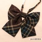 Plaid Bow Tie Jk039 - Coffee - One Size