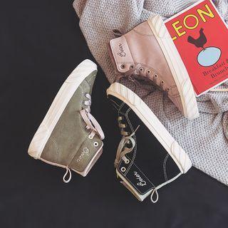 Letter Embroidered High-top Sneakers