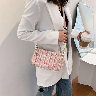 Beaded Tweed Shoulder Bag