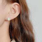 Gemstone Stud Earring 1 Pair - Fe2426 - One Size