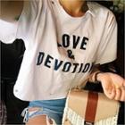 Distressed Cropped Printed T-shirt