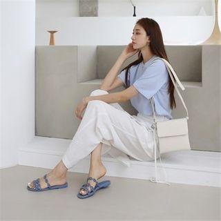 Chain-strap Rubber Slide Sandals