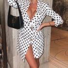 Dotted Double-breasted Mini Blazer Dress