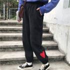 Heart Applique Corduroy Pants