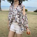 Shoulder Cut Out 3/4-sleeve Top