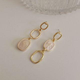 Asymmetrical Geometric Drop Earring 1 Pair - Ndyz619 - Gold - One Size