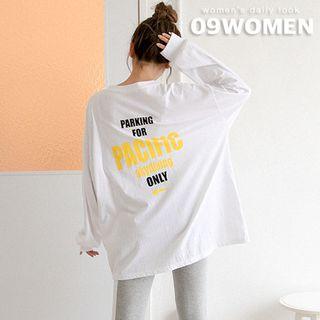 Plus Size Long-sleeve Letter T-shirt