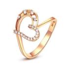 18k/750 Rose Gold Diamond Accent Heart Women Ring 6