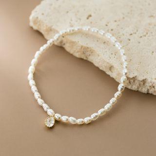 Sterling Silver Faux Pearl Bracelet 1 Pc - S925 Silver - White - One Size